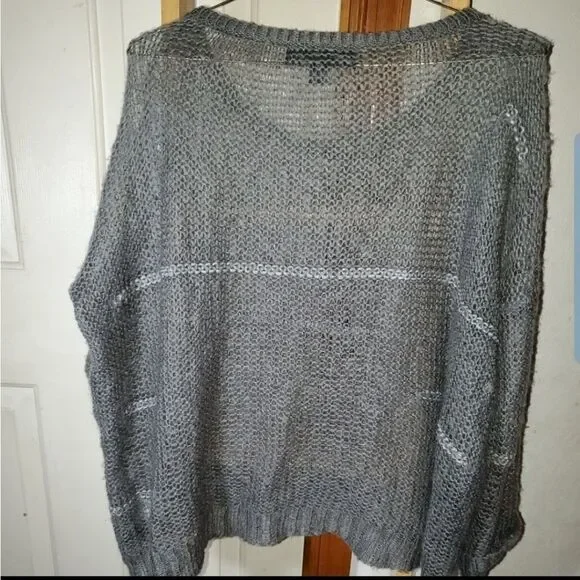 Vintage Havana Black gray open weave sweater - Picture 5 of 7
